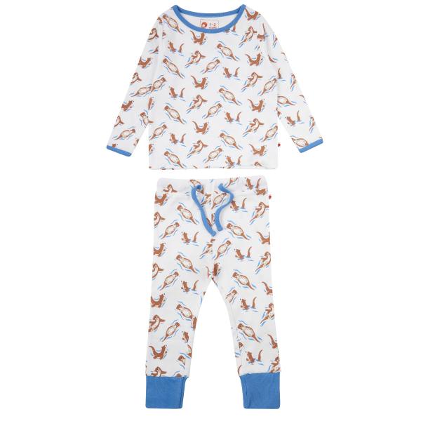 Piccalilly Pyjama aus weicher Bio Baumwolle mit Otter Print